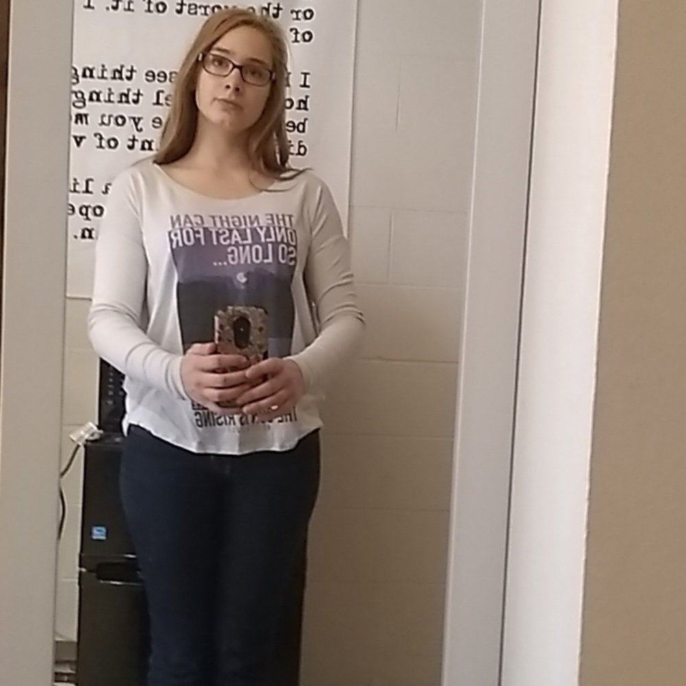 Long sleeve white t-shirt